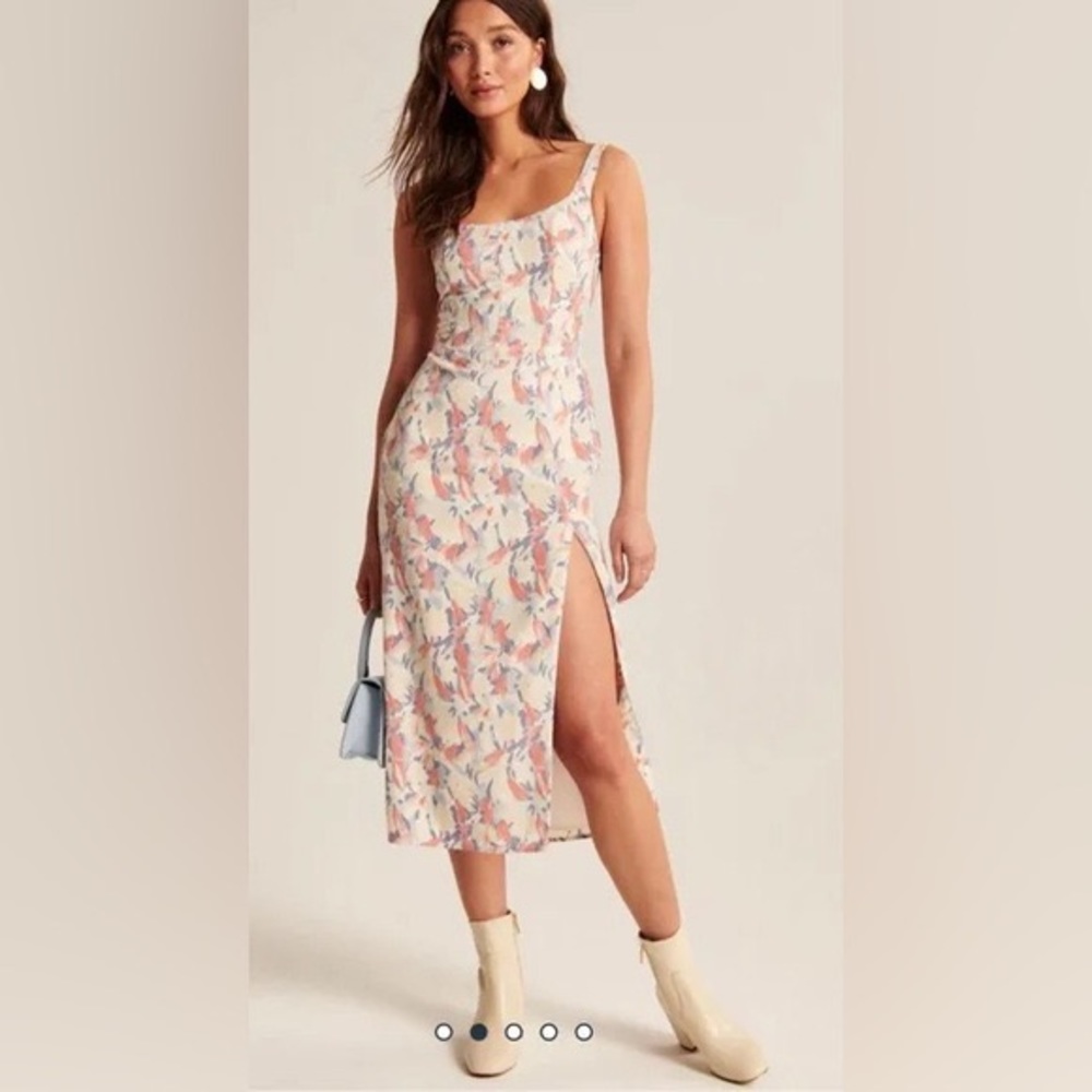 Abercrombie Corset sealed side slit midi dress new with tags